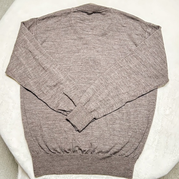 ORVIS Merino Wool Quarter Zip Sweater - Men’s Large - Tan - Picture 4 of 4